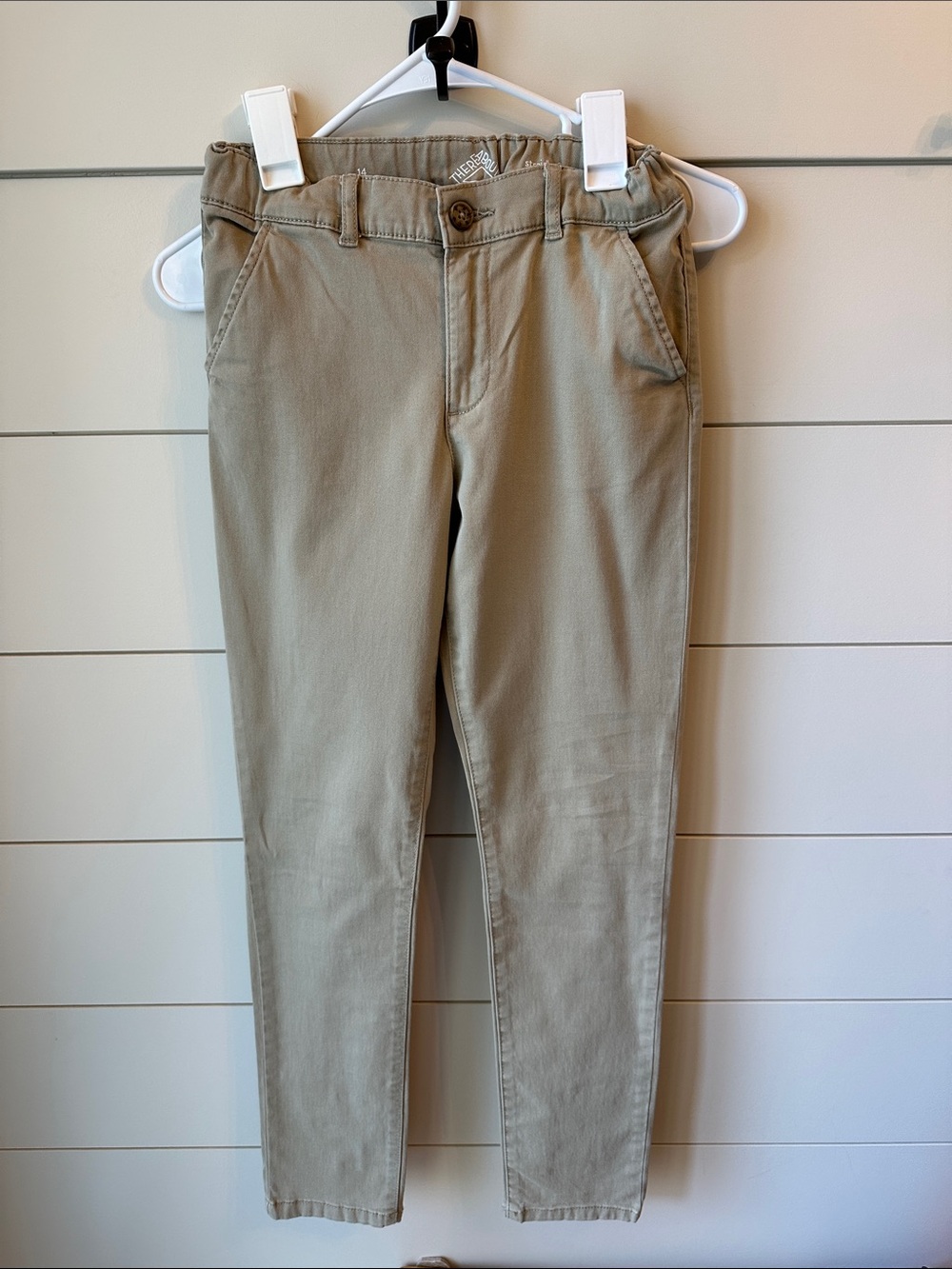Kids Beige Stretch Chino Pants size 14